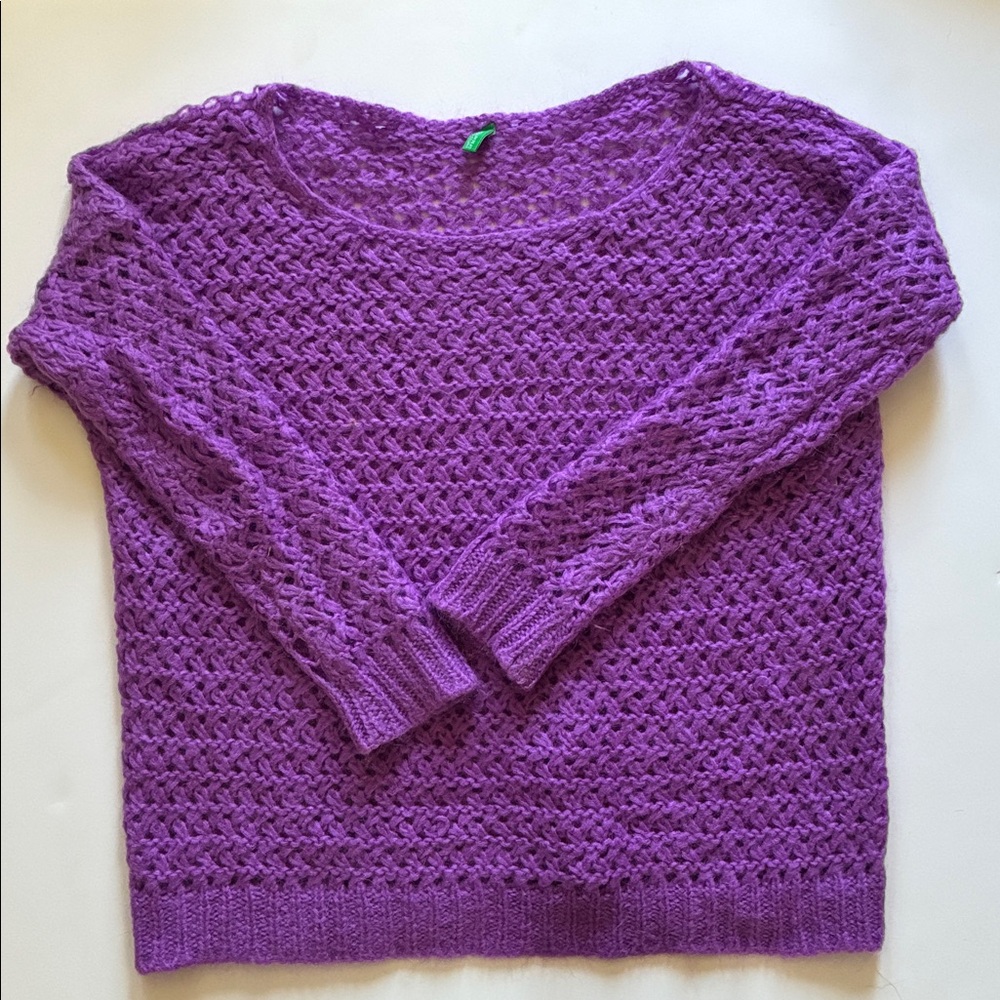 United Colors Of Benetton Women's Knit Sweater in Purple